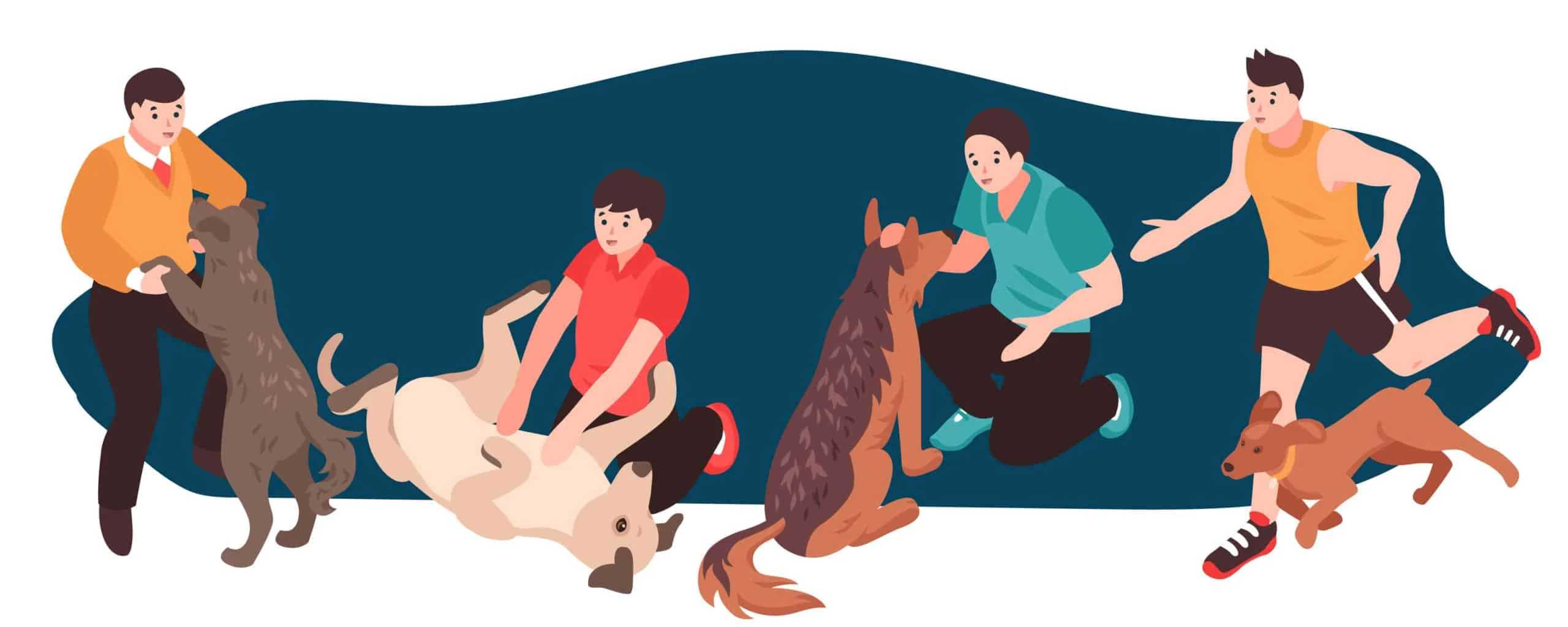 Adopting a Dog: Everything You Need to Know 5 Men playing with their pet dogs
