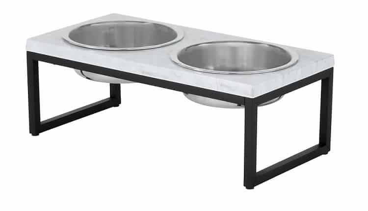 Frisco Marble Print Stainless Steel Double Elevated Dog Bowl Review