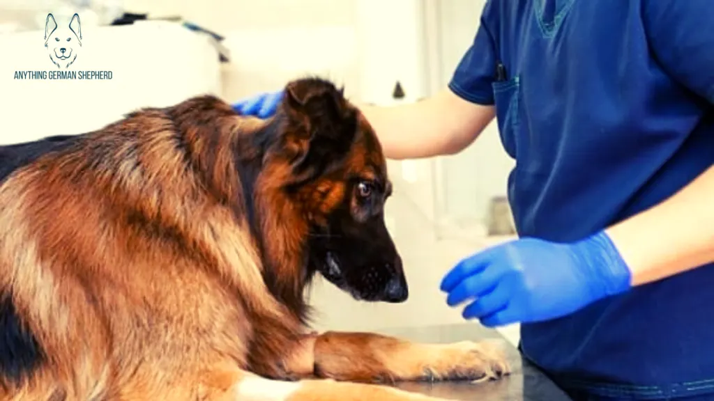 German-Shepherd-with-Diarrhea-visiting-the-veterinarian