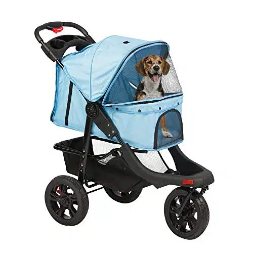 dog inside a stroller