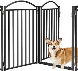Metal Freestanding Dog Gate with Door