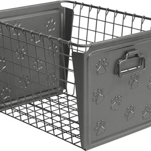 Paws Macklin Steel Basket with Pawprint Design